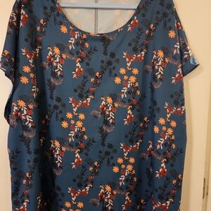 Chic Floral Teal Blouse for Women